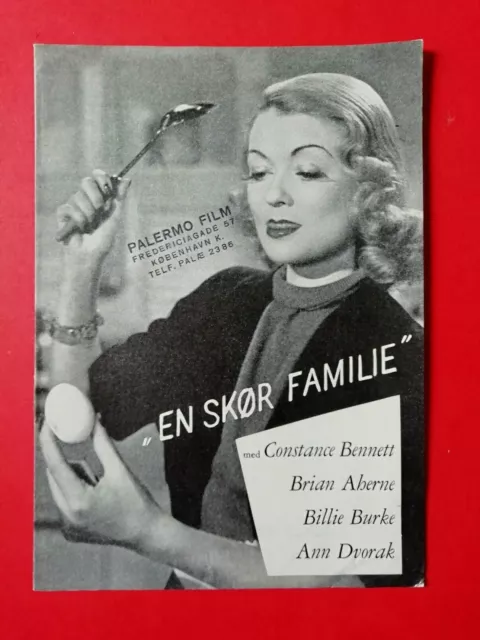 Danish Film Program "Merry We Live" 1938.Constance Bennett.Brian Aherne.