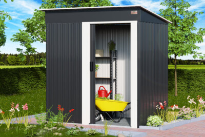 BWARE GERÄTEHAUS KLEIN 181x162x86 cm anthrazit Gartenhaus Haus Garten