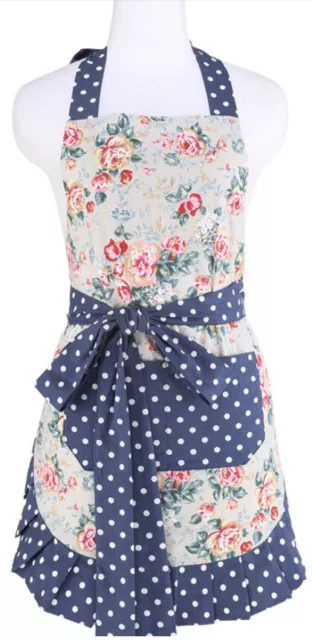 Lovely Floral Design Adult Girls Apron 100% Cotton Kitchen Baking Cooking Apron