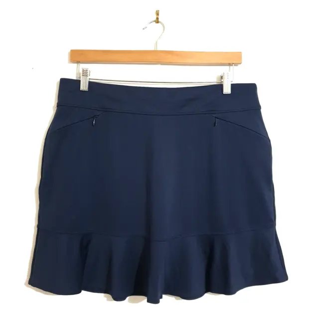 Callaway Skirt Sz L Navy Blue Skort Short Frill Stretch Shorts Underneath Golf