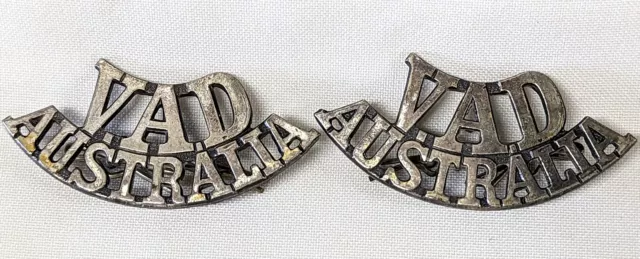 WW2 Australian Voluntary Aid Detachment uniform hat and shoulder badges 3