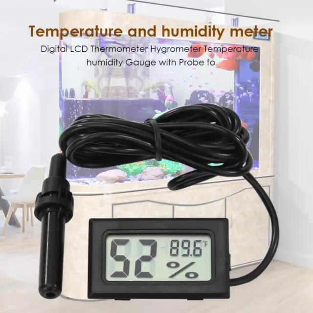 fr LCD Digital Thermometer Hygrometer Humidity Gauge for Fish Tank Refrigerator