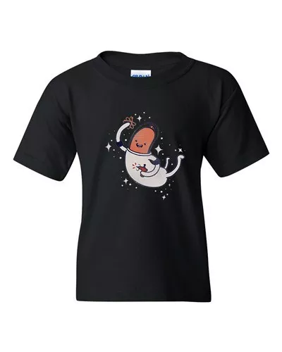 Space Sausage Astronaut Star BeanePod Artworks Art Funny Youth Kids T-Shirt Tee