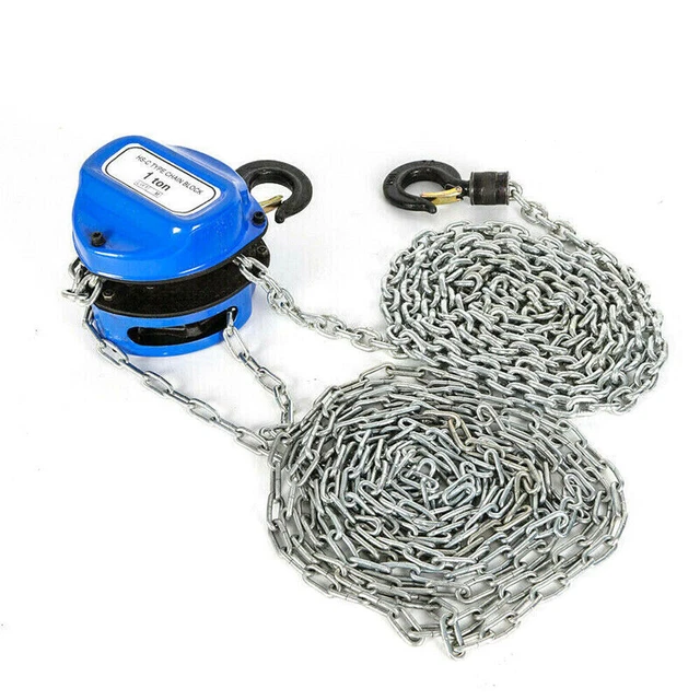 Manuell Kettenflaschenzug 1T 4Meter Kette Kettenzug Flaschenzug Hebezug Handkran