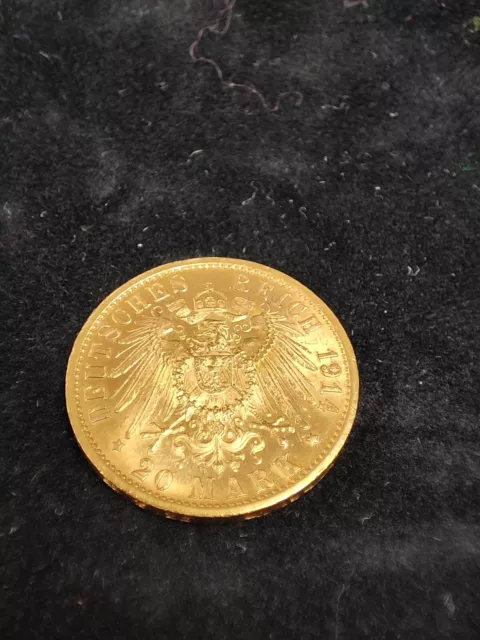 German 20 Mark 1914 Prussia Gold Coin Wilhelm II - uncirculated