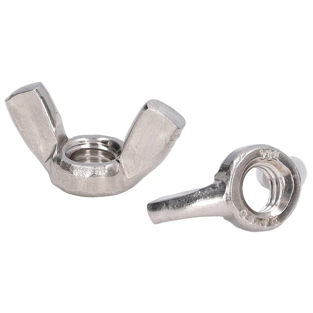 (M4) 50pz Kit assortimento dadi ad ala 304 Serraggio torsione a mano in acciaio inox