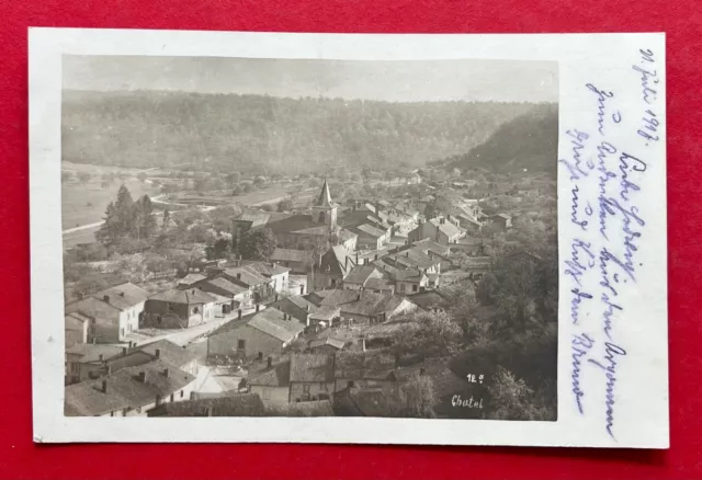 Militär Foto AK CHATEL in Frankreich 1. WK 1917 Ortsansicht mit Kirche ( 124132