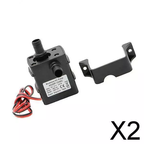 2x DC 12V Mini Submersible Moteur Pompe à Eau Piscine 3.6W 240L/H Motopompe