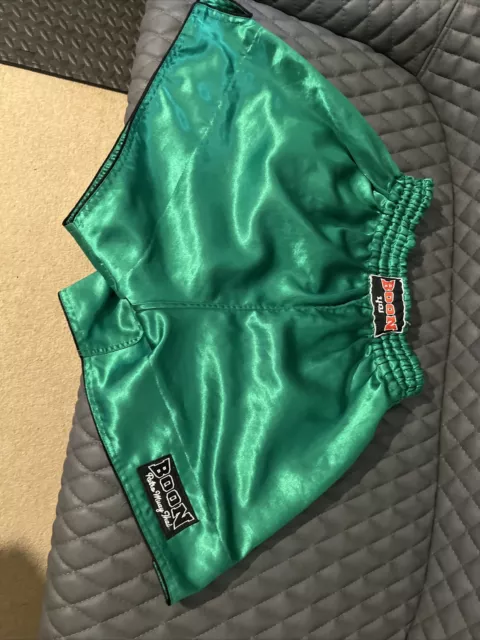 Boon Muay Thai Satin Fightwear/Fighting Boxing Shorts - Green