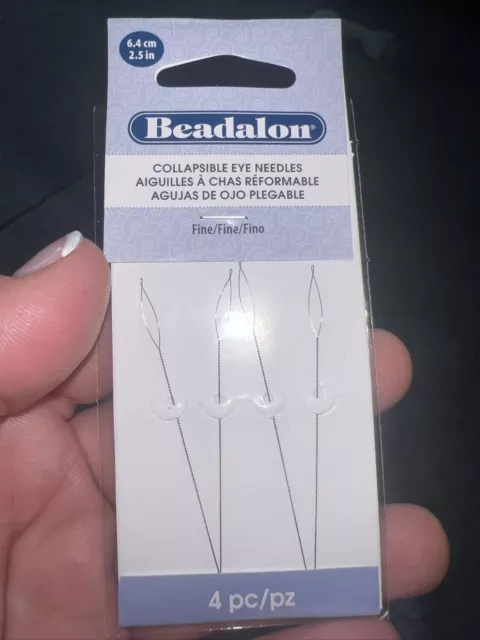 Beadalon 700F-102 Collapsible Eye Needles 2.5-Inch Fine 4 Pack