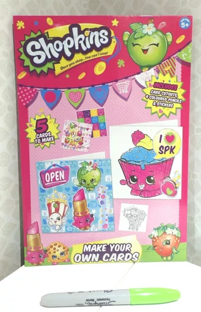 BN Make Your Own Card set SHOPKINS kids art/ craft kit with stickers NEW