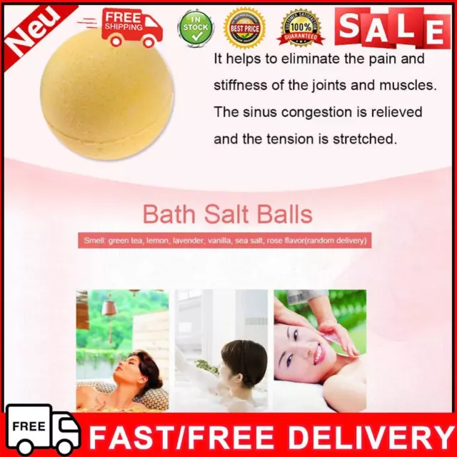 5Pcs Bath Salt Ball Body Skin Whiten Stress Relief Bubble Shower Ball (Yellow)