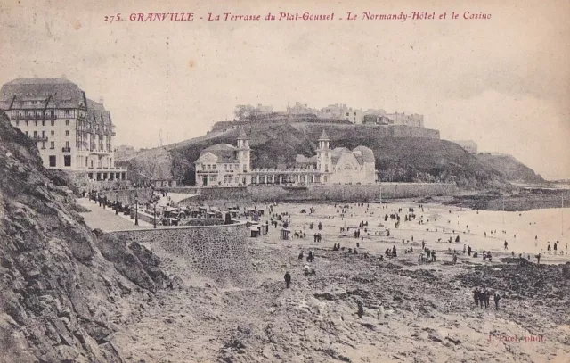 CPA 50 GRANVILLE La Terrasse du Plat Gousset Le NORMANDY-HOTEL et le Casino 1930