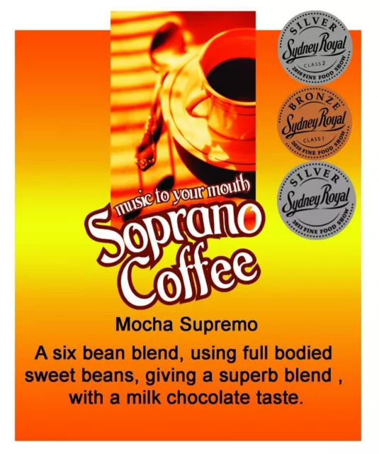 Roasted Coffee Beans Mocha Supremo Soprano Coffee