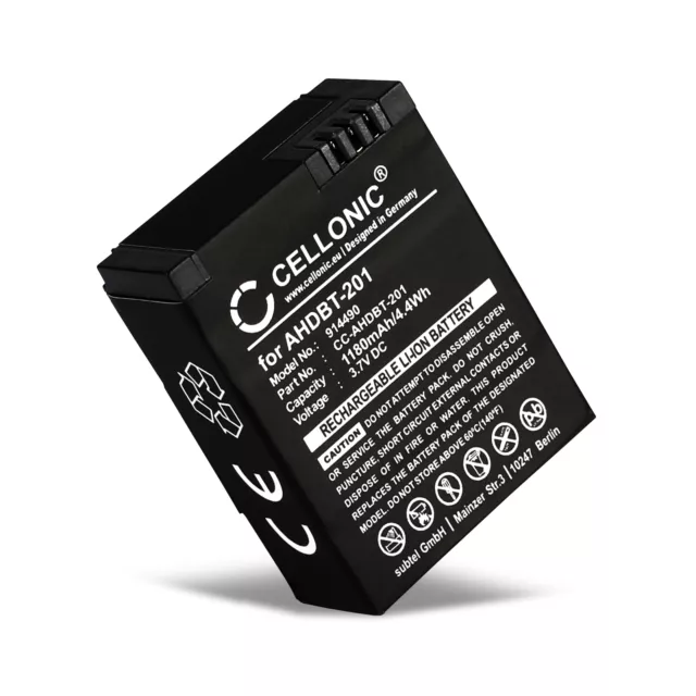 Batterie pour GoPro AHDBT-201 AHDBT-302 AHDBT-301 1180mAh