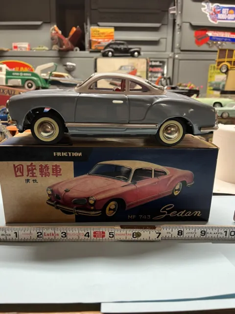 Vintage Tin Toy Car Volkswagen Karmann Ghia Fiction China In Box￼