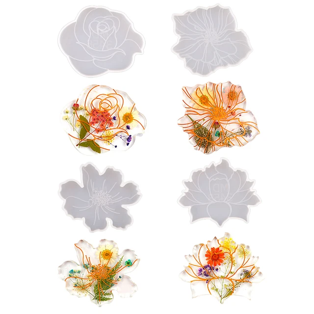 Reusable & Rich Details Coaster Molds DIY Unmold Easily for Epoxy Resin Coaster