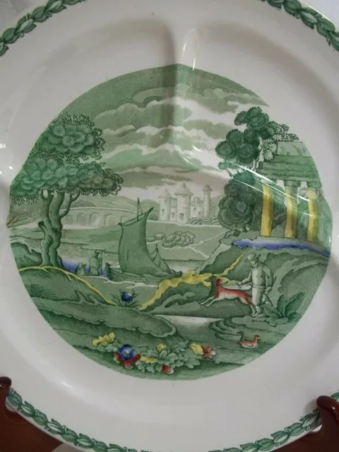 Vtg Booths Silicon China England Ceylon Ivory Grill Plate-Pastural Scene:LOVELY! 2