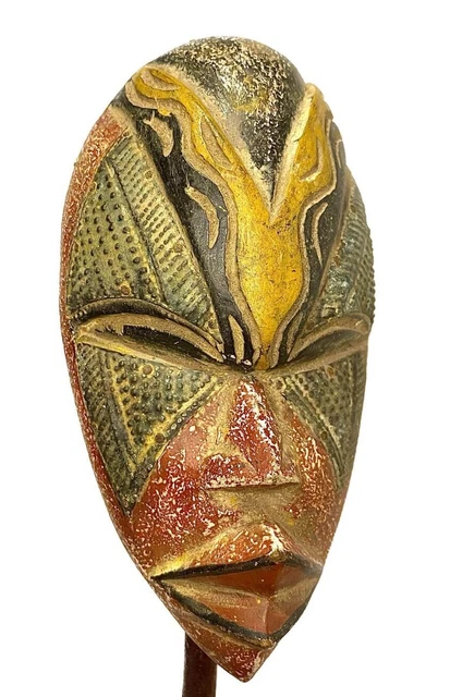 Ashanti tribal mask, wooden mask, Ghana, hand-made, African Art, hand-carve.-228