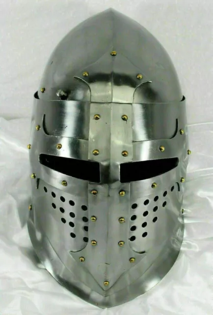 Medieval Great Bascinet Helmet Hand Forged knight Armor Visor Helmet