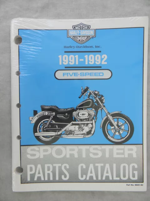 Harley Davidson 1991-1992 SPORTSTER 5-speed Models PARTS CATALOG  99451-92 NEW