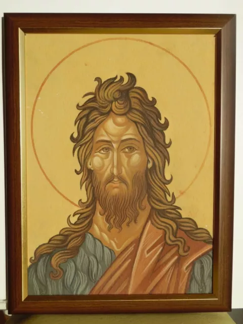 Icone roumaine, St. Jean / Byzantine Romanian Orthodox Icon, St John the Baptist