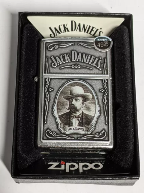 Zippo 2012 Jack Daniels Cameo Emblem Street Chrome Lighter Sealed In Box R366