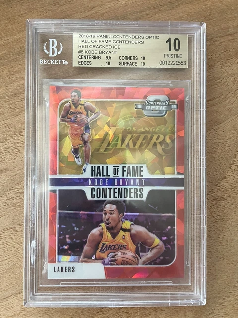 2018 Contenders Optic KOBE BRYANT Hall of Fame Red Cracked Ice #8 BGS 10 POP 1!