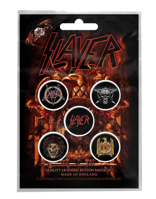 Slayer Badge Pack Eagle Band Logo new Official  5 x Pin Button