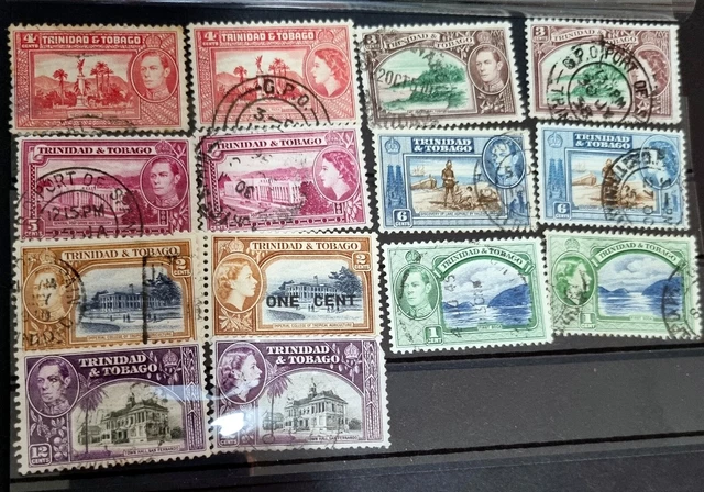 BRITISH COMMONWEALTH TRINIDAD and Tobago Vintage stamps KG VI till QE ...