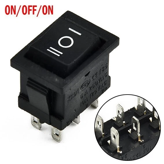 On/Off Boat Rocker Switch 6-Pin 3 Gears Large Rectangle DIY Electrical Project