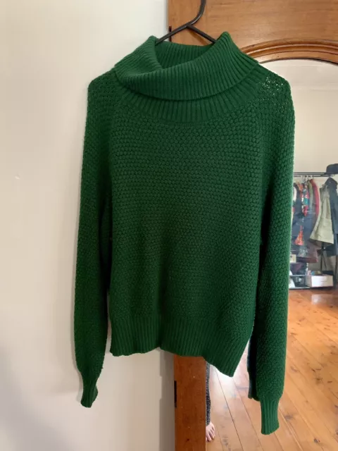 Princess Highway Green Turtleneck Jumper Size 10 Wool Acrylic Mix