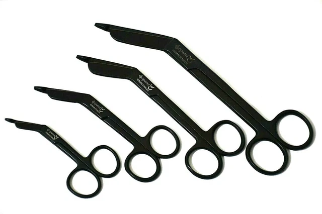 -Medical and Nursing Lister Bandage Scissors-Black Titanium Flouride Co...
