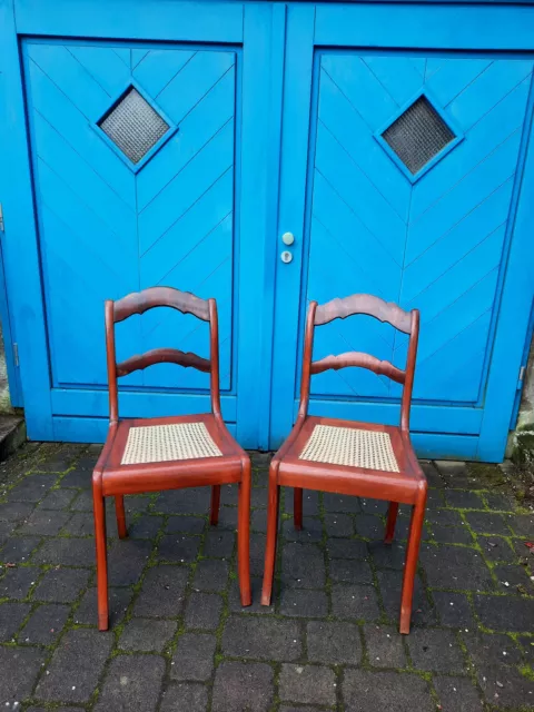 Zwei antike Stühle mit Wiener Geflecht aus der Gründerzeit