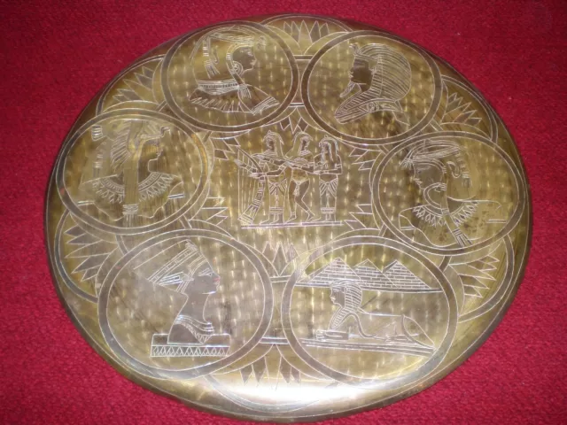 Antique Copper Wall Hanging Pharaohs Sphynx Three Musicians Akhnaton's Reign