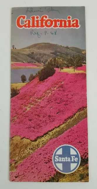 1950 Santa Fe Railway California Travel Brochure & Guide Vintage Railroad