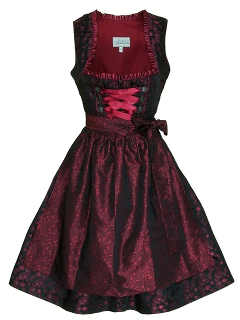 2 pezzi Dirndl da donna Midi da collezione esclusiva incl. grembiule in pizzo taglia 34-52