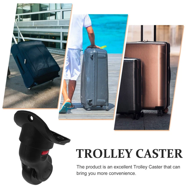 2 Ruote Fisse Per Valigia Trolley – Ricambio Nere – Diametro 41mm – Altezza 107mm
