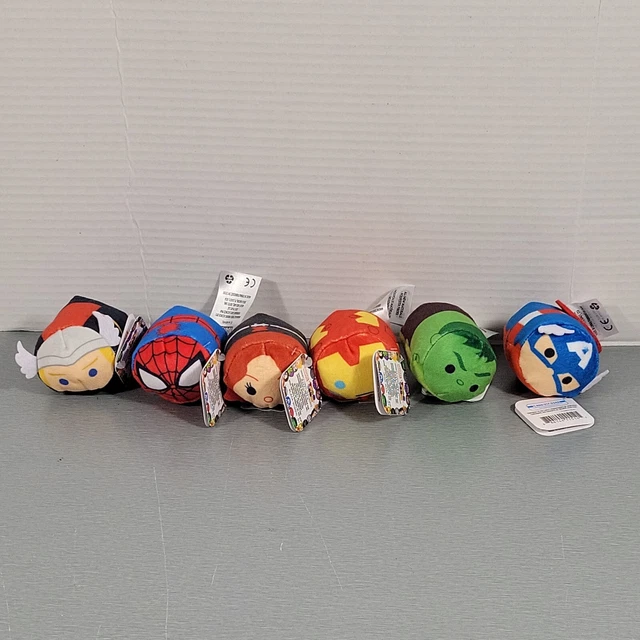 MARVEL+ TSUM TSUM- AVENGER 6pc LOT- 3" Mini Plush NWTS