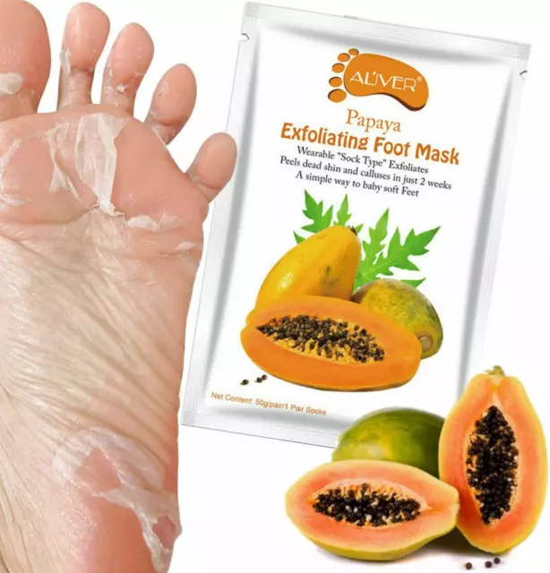 Exfoliating Peel Foot Care Sock Mask Baby Soft Feet Skin Removes Callus Papaya