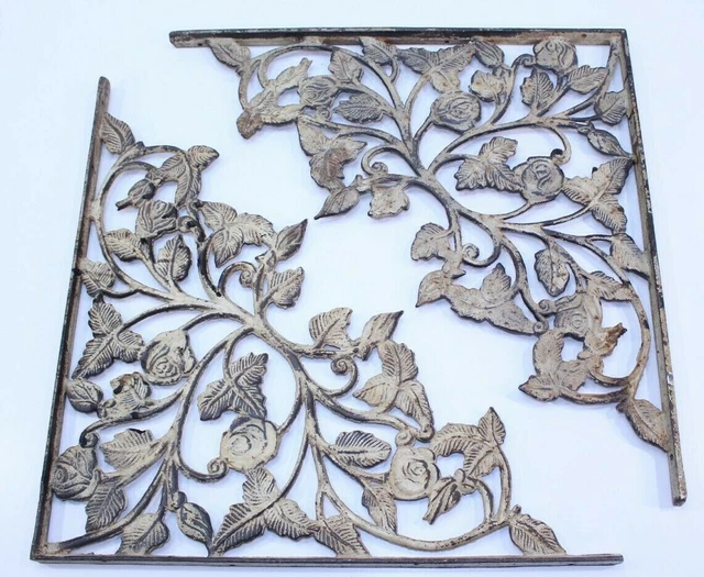 VTG Metal Set Antique Shabby Chic Cast Iron Brackets Shelving Shelf Lot Bundle