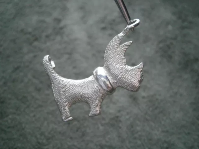 Terrier Dog Vintage Sterling Silver Charm Pendant ~ 2.0g