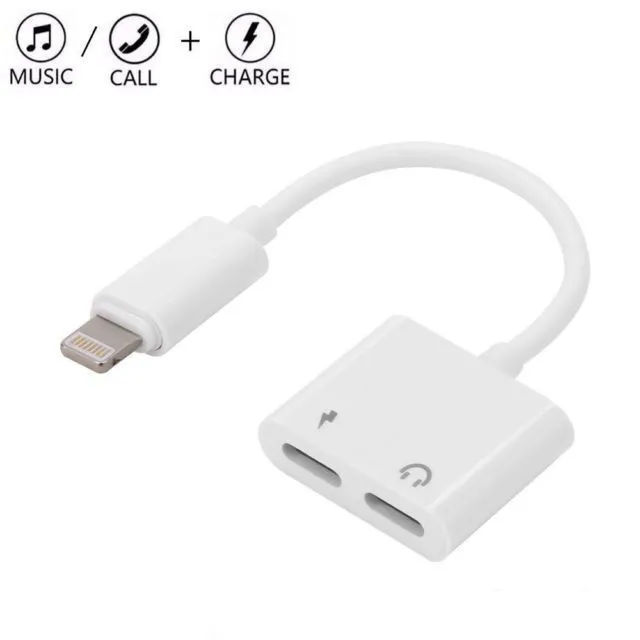 Double adaptateur Audio 8 broches, séparateur de chargeur pour iPhone X 12...