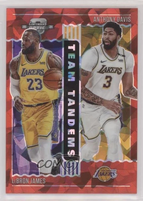 2020 Panini Contenders Optic Red Cracked Ice Prizm Anthony Davis LeBron James #1