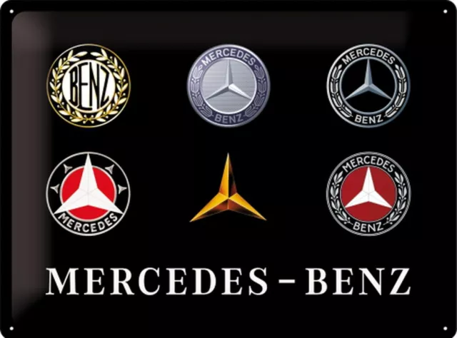 Mercedes-Benz - Logo Evolution Blechschild, 40 x 30 cm, gewölbt & Motiv geprägt