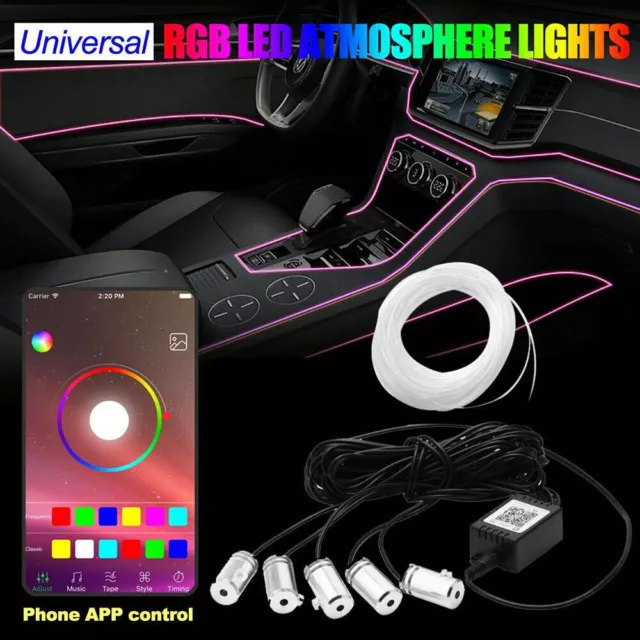 4x RGB LED Innenraumbeleuchtung Auto KFZ Ambiente Fußraum Licht in