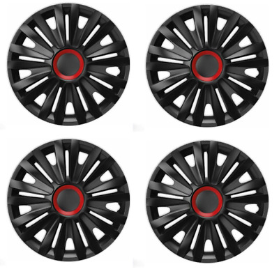 Fits Citroen Wheel Trims Hub Caps Plastic Covers Full Set 14" Inch Black Red !!