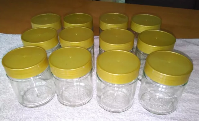 12 St Honiggläser Vorratsgläser 500g Schraubdeckel Honigglas neutral Glas Honig