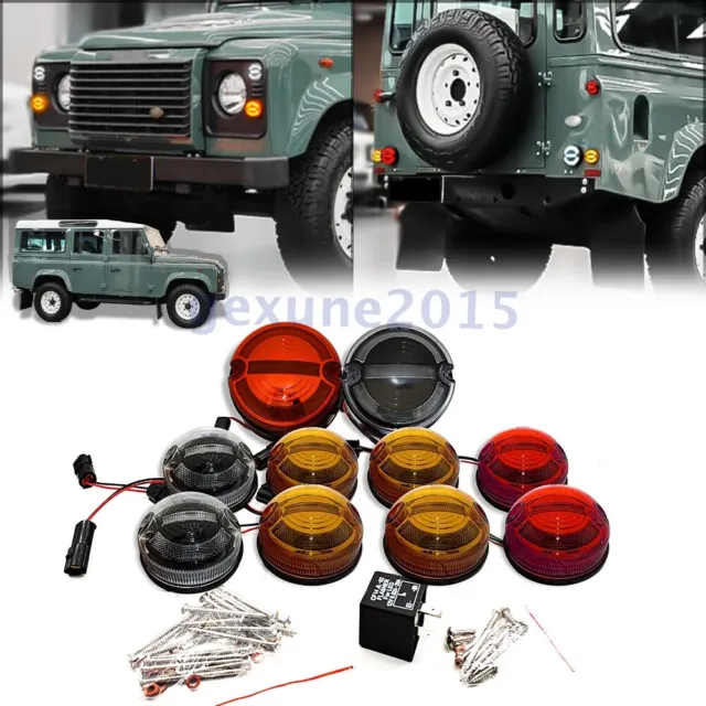 NEW Complete Smoke Led Light Lamp Upgrade Kit For Land Rover Defender 90-16