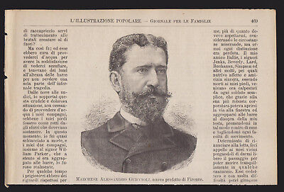 MARCHESE ALESSANDRO GUICCIOLI XILOGRAFIA INCISIONE ILLUSTRAZIONE POPOLARE 1890 